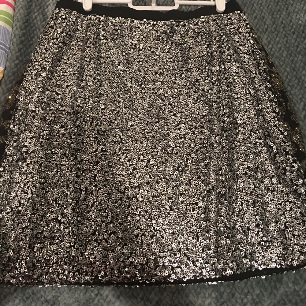 Black and gold sequin skirt